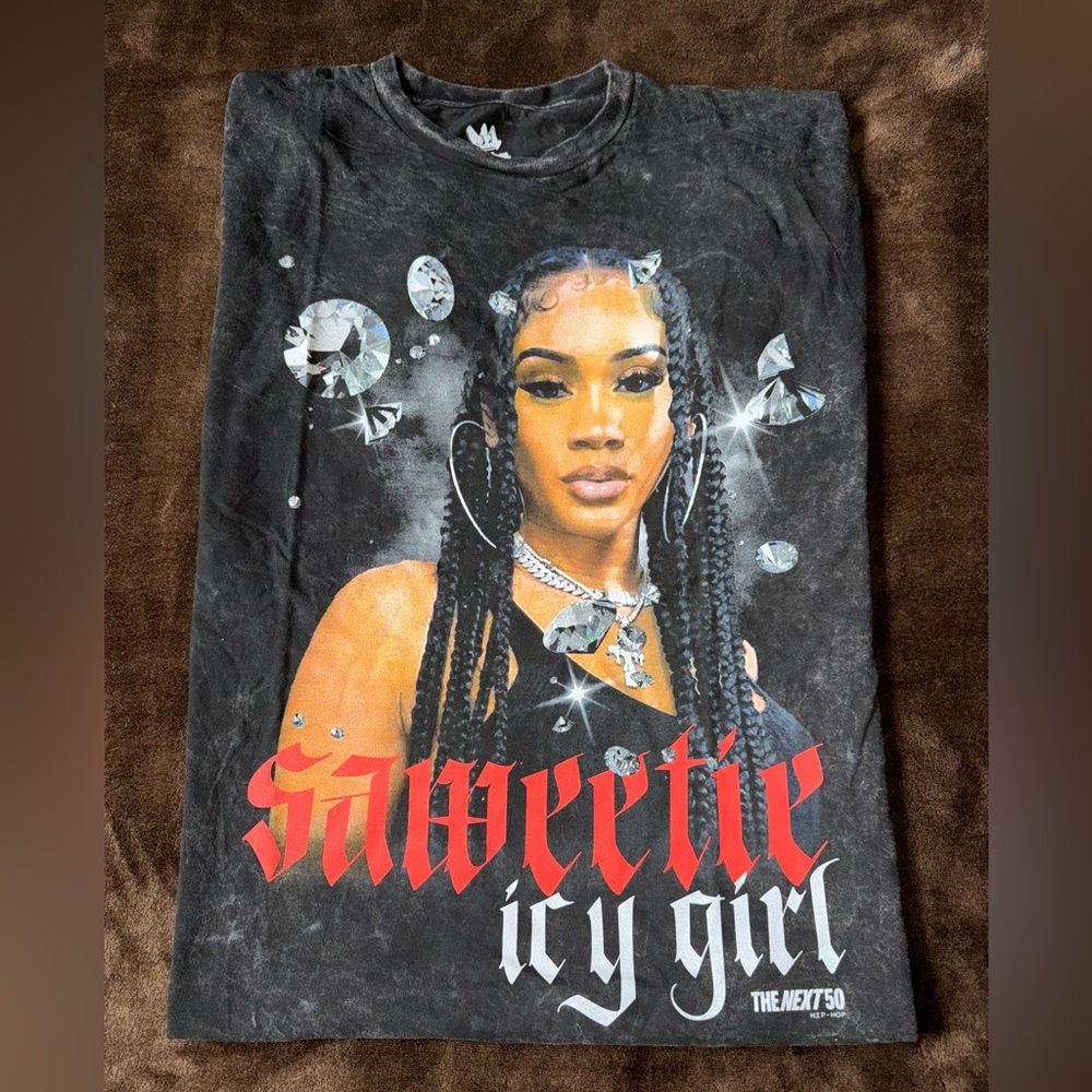Saweetie Icy Girl Washed Oversized Graphic Tee